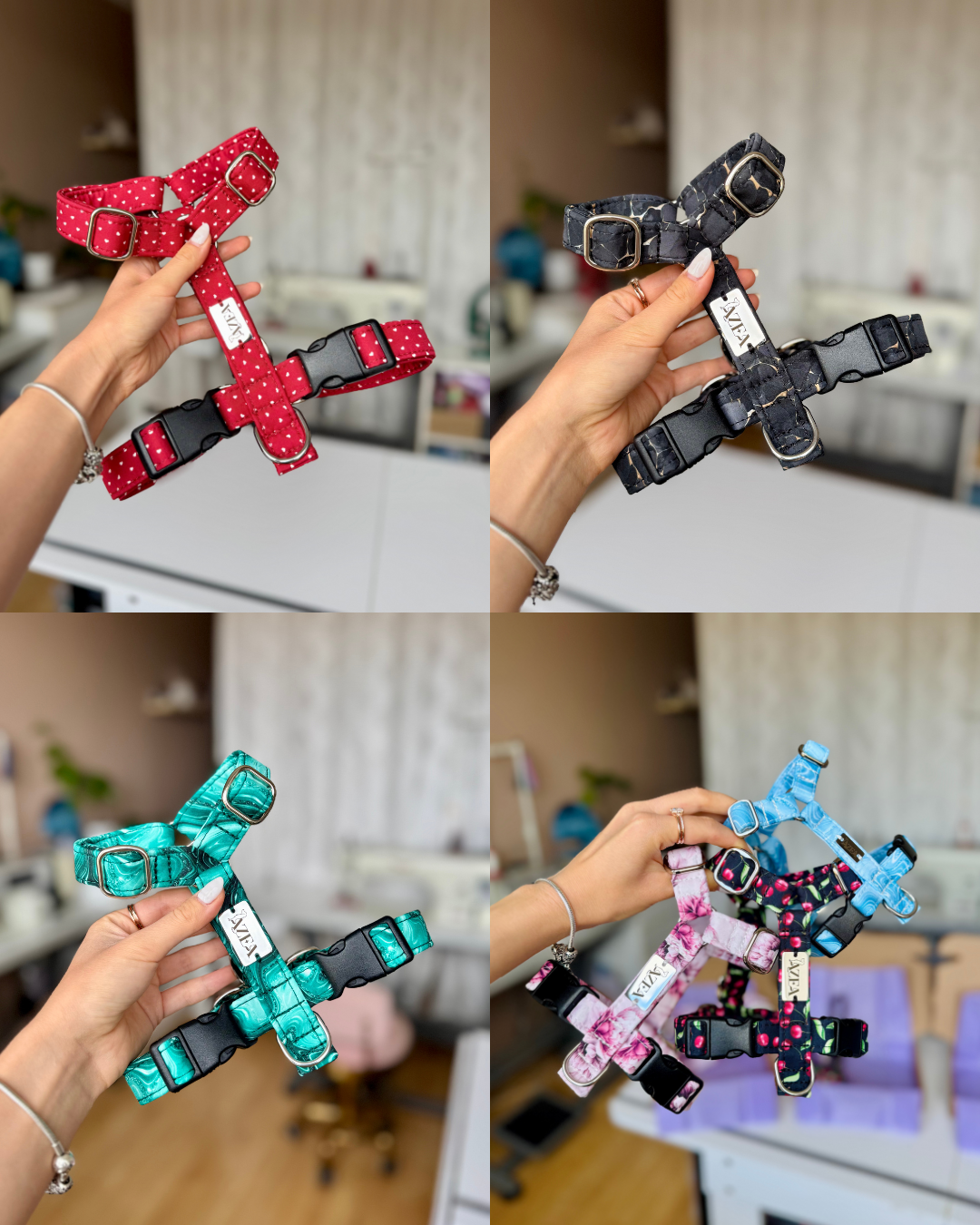 Postroj (Velikosti XS - M) Dostupné v různých vzorech